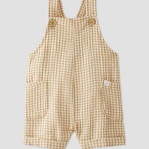 Carter's Ochre Gingham Shortalls Little Planet 6M